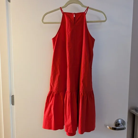 Ann Taylor Square Neck Flounce Shift Dress in Red XS Petite - Picture 3 of 8